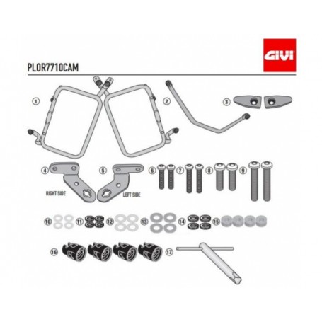 Portamaletas lateral Givi Ktm 790 Aventure r Fijación rápida PLOR7710CAM