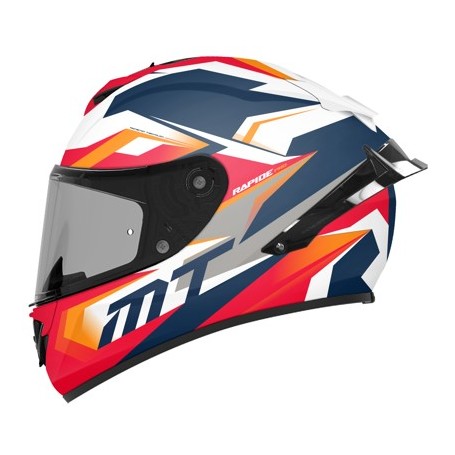 Casco MT Rapide pro fugaz I0 azul rojo mate V-14