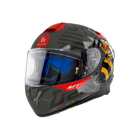 Casco Mt targo bee b5 rojo fluor brillo V-14