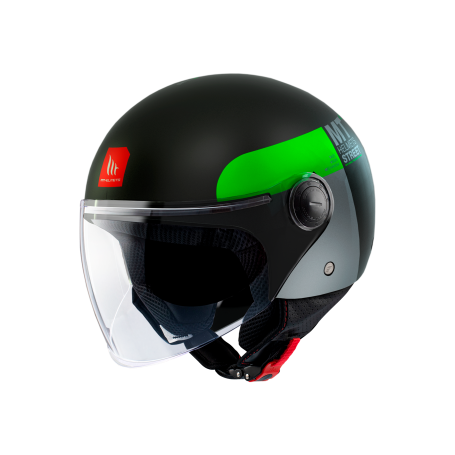 Casco MT Street Inboard d6 verde fluor mate V-15