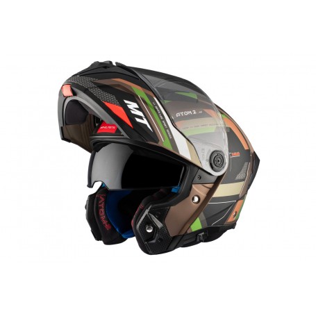 Casco Mt Modular Atom 2 Bast A6 verde V-28