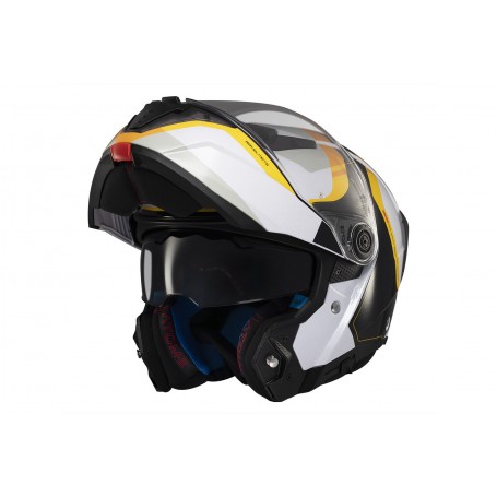 Casco Mt Modular Atom 2 Emalla B3 Blanco / Amarillo v-28