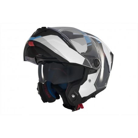 Casco Mt Modular Atom 2 Emalla C17 Blanco / Azul v-28