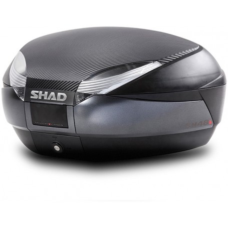 Maleta shad SH48 Gris Oscuro Con Tapa De Carbono + Respaldo D0B48306R