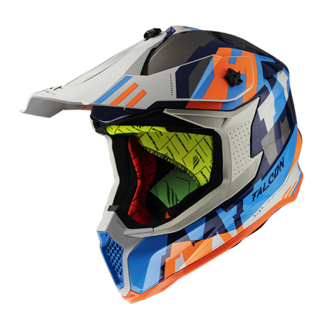 Casco MT Falcon Arya A7 Azul / Naranja 1119941071