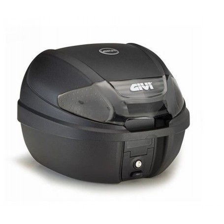 Baul Givi negro 30L, catadióptrico Blanco Monolock E300NT