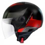 Casco MT Street Poke B5 Negro / Rojo Mate V-15