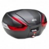 BAUL GIVI 47L. NEGRO CATADRIOPTICO ROJO TAPA NG CARBONO  MONOKEY