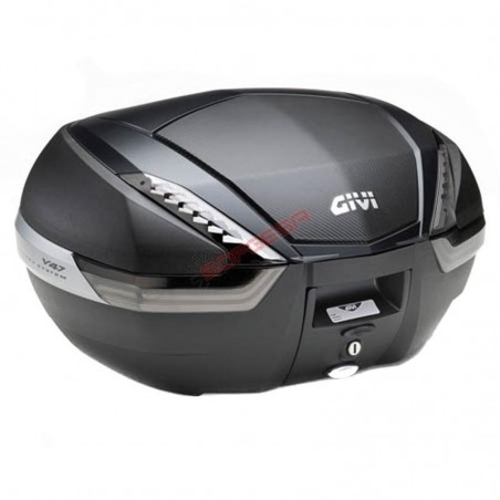 BAUL GIVI 47L. NEGRO CATADRIOPTICO TRANSP TAPA NG CARBONO  MONOKEY