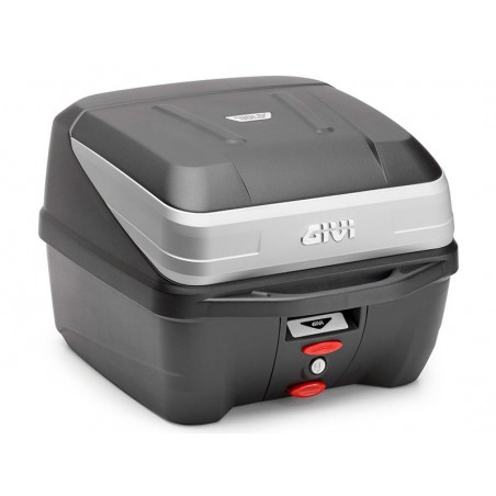 Baul Givi B32 negro 32L, embellecedor plata Monolock B32NMAL