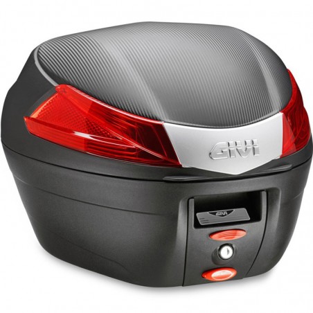 BAUL GIVI B34 NEGRO CATADIOPTRICO ROJO MONOLOCK