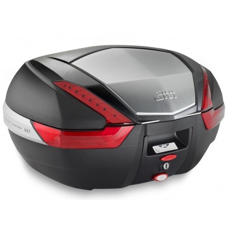 BAUL GIVI 47L. NEGRO CATADRIOPTICO/RJ TAPA ALUM. V47N