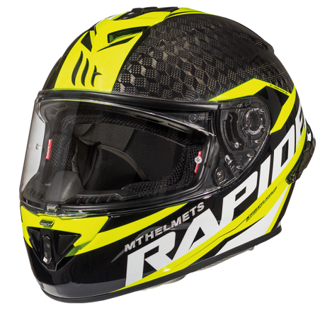 Casco MT Rapide Pro Carbono C3 amarillo fluor brillante V-14