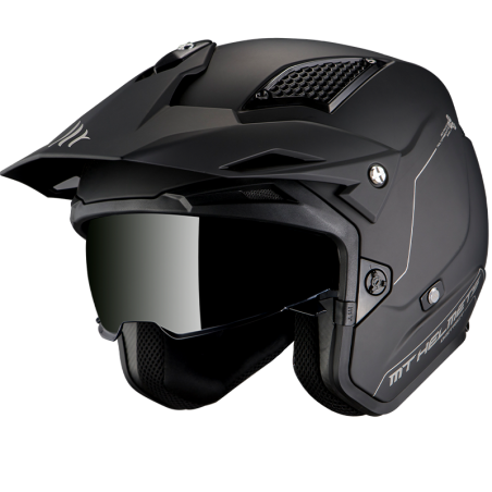 Casco MT trial District SV Solid A1 negro mate