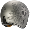 Casco MT Le Mans 2 SV Skull & Roses A2 gris mate