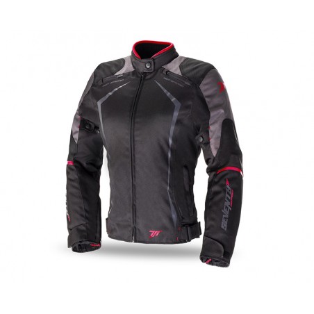 CHAQUETA SEVENTY SD-JR49 RACING CORTA MUJER NEGRO / ROJO