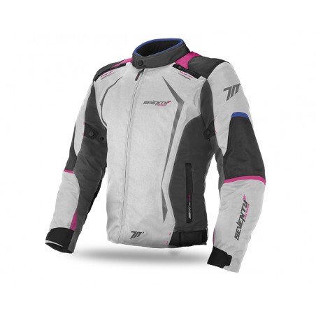 CHAQUETA SEVENTY SD-JR49 RACING CORTA MUJER GR/AZ/RO