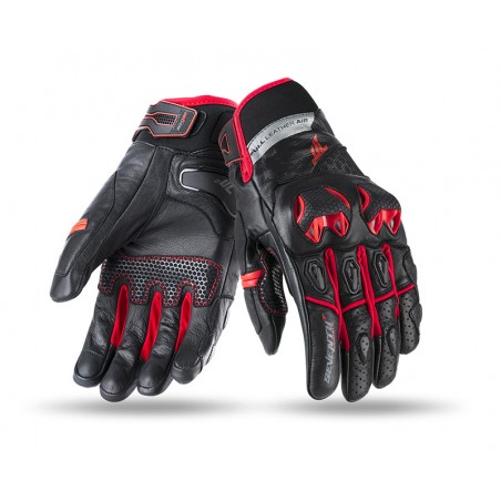 Guantes Seventy SD-N32 Naked piel negro y rojo