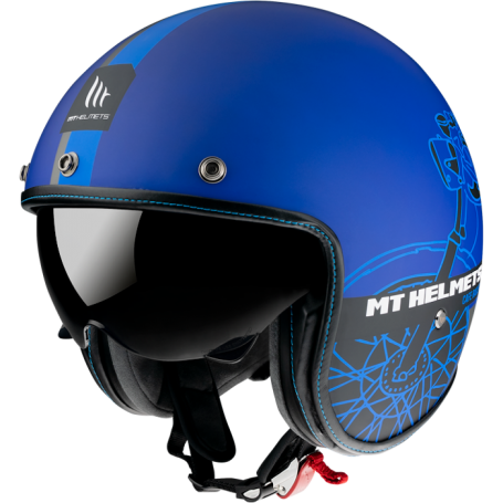 CASCO MT HELMET MT LE MANS 2 SV CAFE RACER B7 MATT BLUE