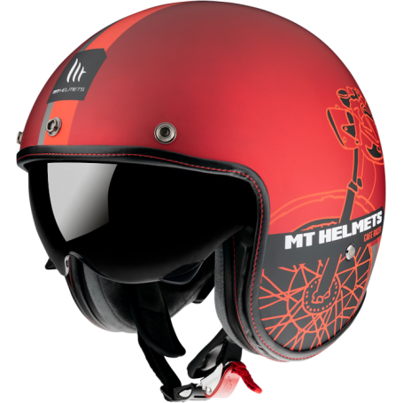 CASCO MT LE MANS 2 SV CAFE RACER B5 MATT RED