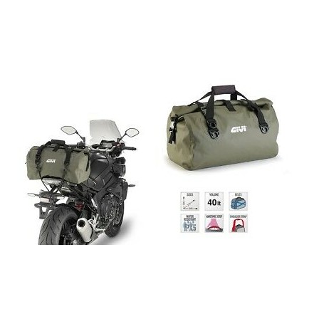 Bolsa impermeable para motocicleta, 500D PVC reflexivo, silla de montar,  equipaje seco, accesorios al aire libre (Verde, 40 litros)