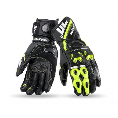 GUANTE SD-R12 VERANO RACING NEGRO - AMARILLO FLUOR