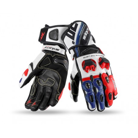 Guante SD-R12 verano racing blanco -azul -rojo