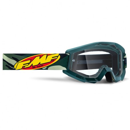 GAFAS FMF 100% POWERCORE GOGGLE ASSAULT CAMO CLEAR LENS VERDE