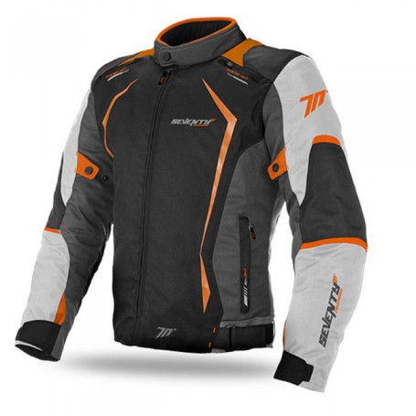 Chaqueta Seventy SD-JR47 racing corta gris/naranja