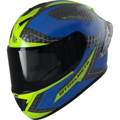 Casco Mt rapide pro master b5 carbón azul - amarillo fluor v-14