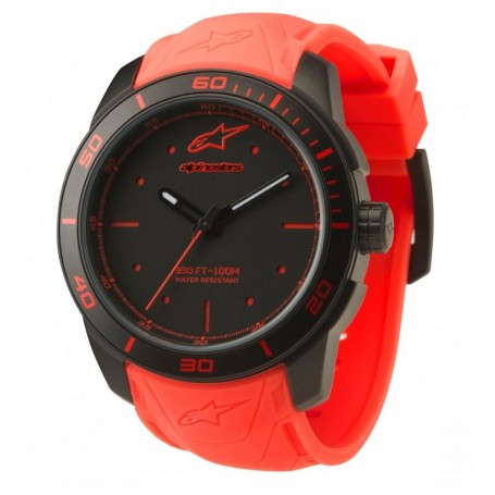 Reloj Alpinestars 3h Negro Correa Silicona Rojo 1037-96006/1030