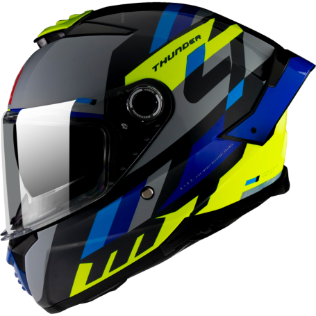 Casco Mt helmets thunder 4 sv ergo E17 azul brillo / amarillo fluor V-28