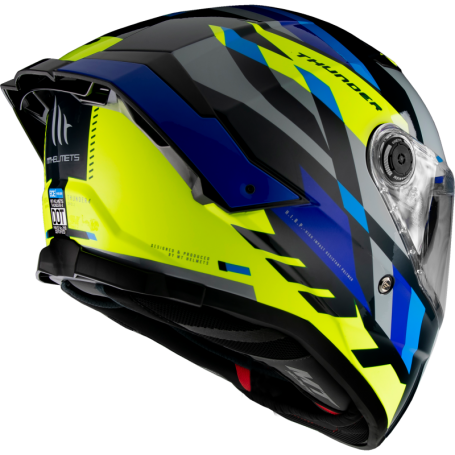 Casco Mt helmets thunder 4 sv ergo E17 azul brillo / amarillo fluor