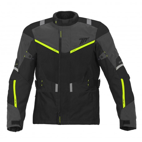 Chaqueta Seventy JT83 Touring Impermeable negro amarillo fluor